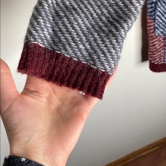 Lucky Brand plaid wool blend open long cardigan size XS - Picture 5 of 9